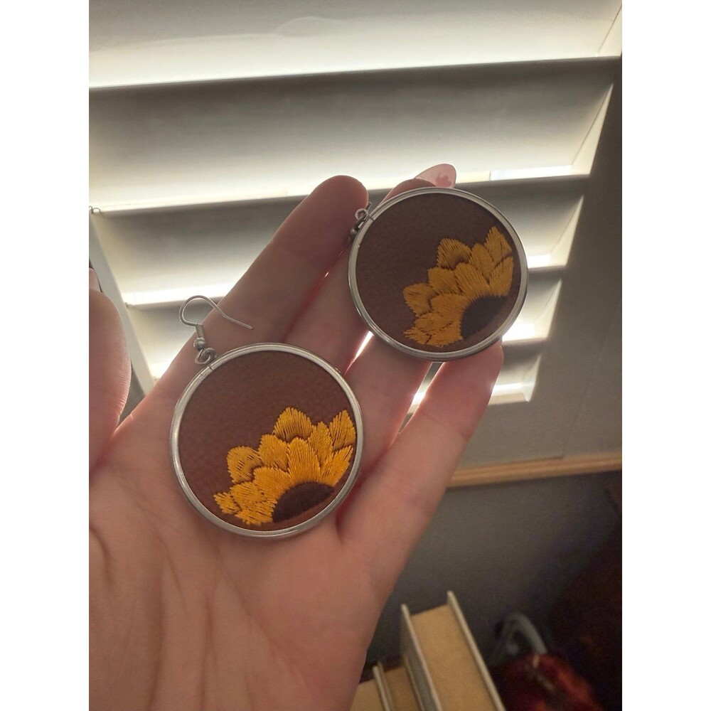 Handmade sunflower earrings